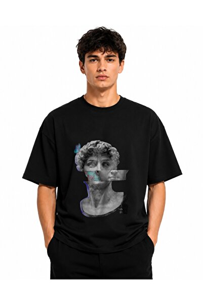 Inscriptie Tricou Unisex Bumbac Premium Casual " Michelangelo David bust "