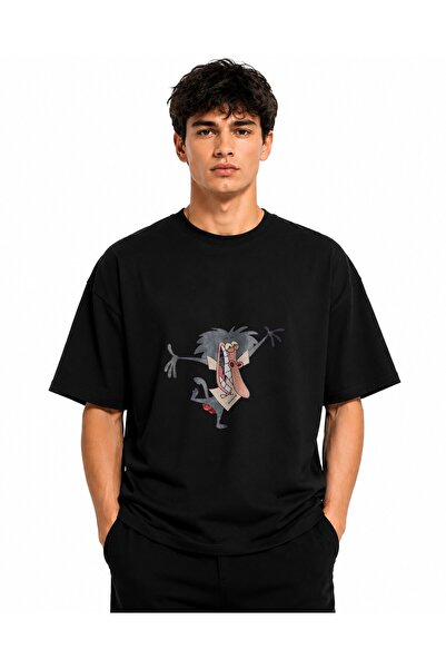 Inscriptie Unisex Premium Cotton Casual T-Shirt "Happy Baboon"