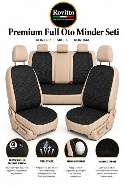 Rovitto Premium Oto Koltuk Minder Seti - FULL SET - Terletmez - Kolay Montaj ...