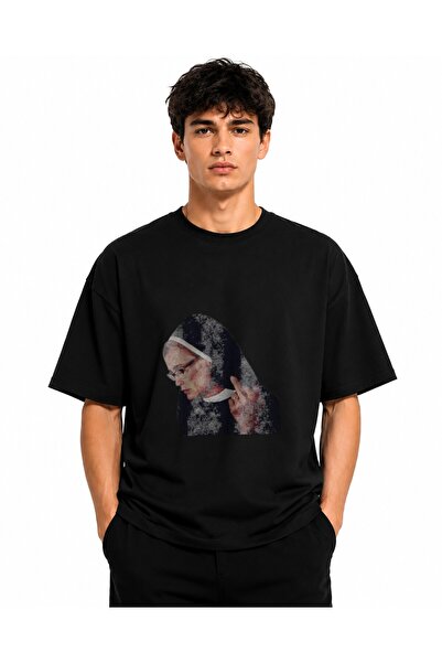 Inscriptie Tricou Unisex Bumbac Premium Casual " Nun american horror "