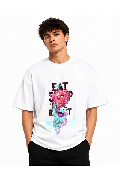 Inscriptie Ουνισέξ Βαμβακερό T-shirt Υψηλής Ποιότητας  "Γκράφιτι με Τέρατα κα...