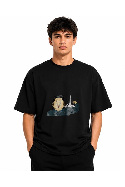 Inscriptie Tricou Unisex Bumbac Premium Casual " Kim Jong-un - lansare "