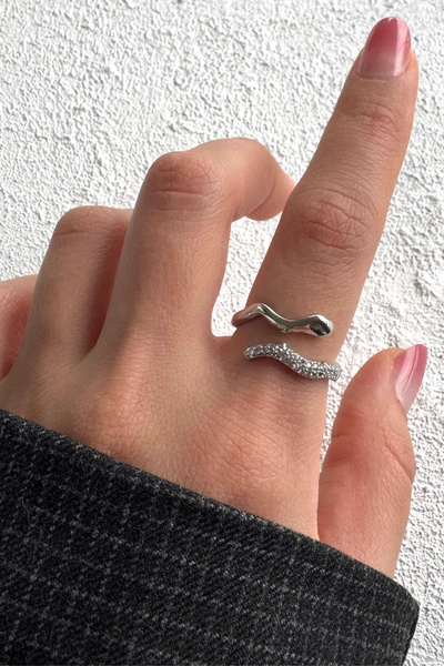 Leo'Stone Snake Design Blg Model Adjustable Women's Ring