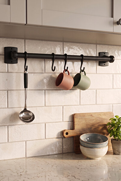 Kitchen Life Paslanmaz Çelik 4 Kancalı Metal Kaşıklık,Kepçelik Mutfak Düzenle...