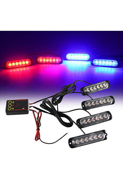 Choice1 Red Blue 4 in 1 Car Front Grille Lighting LED Emergency Strobe Warnin...