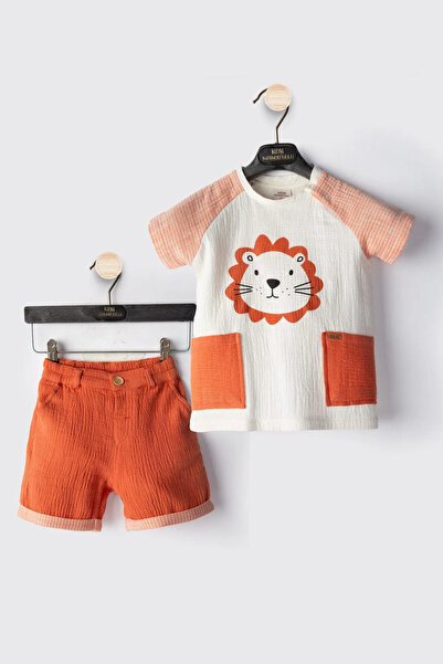 HAUSEkids 6-18 Aylık Leon Park Erkek Bebek Takım-Oranj