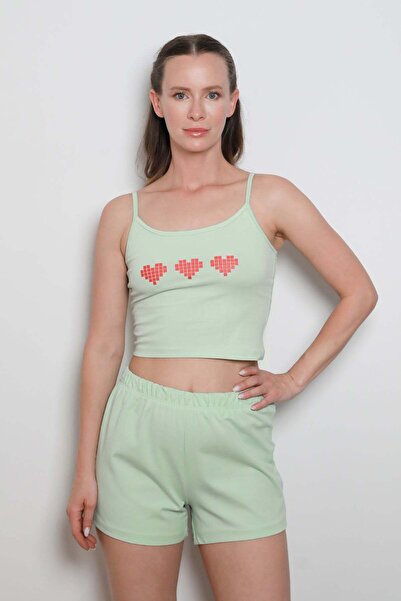 Fulla Moda Set kratkih hlača sa remenom Heart Štampano