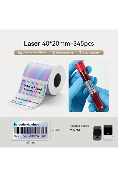 choice2 40x20 NIIMBOT M2 M3 Laser Silver Heat Thermal Transfer Label Hardware...