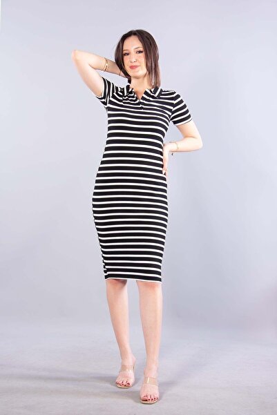 Mckanzie 6167 Rochie tip camisole cu guler polo cu plăcuță în față