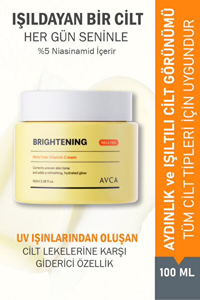 AVCA %5 Niasinamid İçeren Aydınlatıcı ve Nemlendirici Yüz Kremi - Mela Free V...