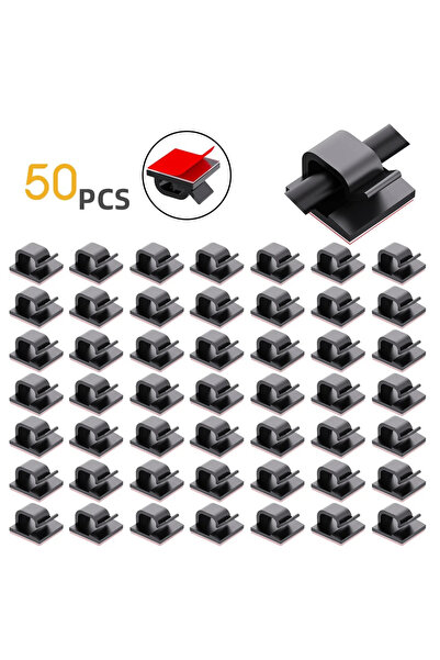 Choice 50PCS Black 50Pcs Adhesive Cable Wire Clips Clear Cable Outdoor Cable ...