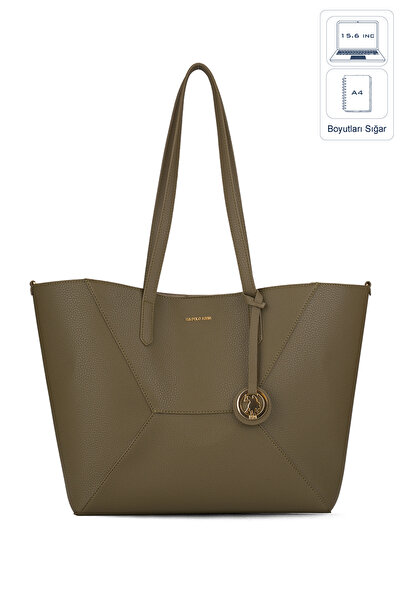 U.S. Polo Assn. حقيبة كتف نسائية كاكي Us26140