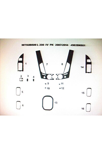 Demircioğlu Oto Aksesuar Marketi Mitsubishi L200 2007> 16 Piece Torpedo Trim ...