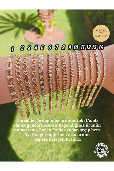 POKAK CM JEWELRY 14K Altın Kaplama Renk Kuyumcu İşçiliği Vip Bileklik - 1 ADET -