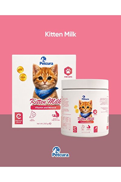 PETCURA Yavru Kedi Süt Tozu - Vitamin ve Mineral Destekli 200 gr
