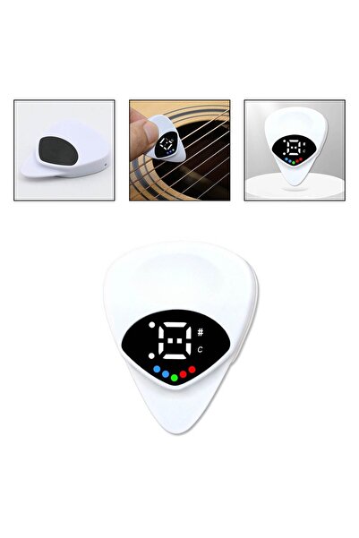Choice WHITE 2-in-1 Guitar Picks Tuner Tunning For Acoustic Electric Guitar B...
