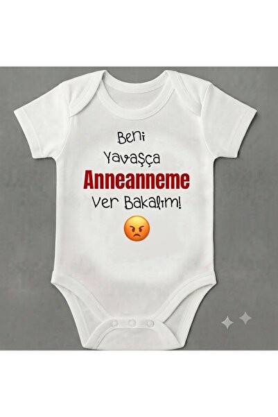 EYDUBABY بدلة أطفال قصيرة الأكمام من Beni Yavaşça Mothermy Baby Body Zıbın بأ...