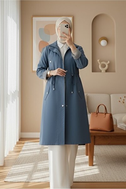 Modamorfo Trenchcoat din bumbac organic lavabil, fără căptușeală, cu detaliu ...