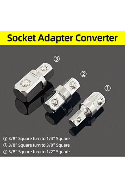 Choice19 A-B-C 3Pcs Double Square Head Socket Adapter Converter Reducer Set 1...