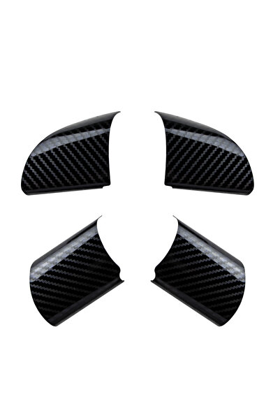 Choice carbon fiber black 4Pcs Stainless Steel Car Steering Wheel Panel Sequi...