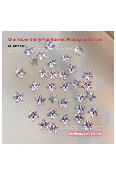 Choice1 Pink YYM 30pcs Exquisite Shiny Star Zircon Nail Charms Spring Colorfu...