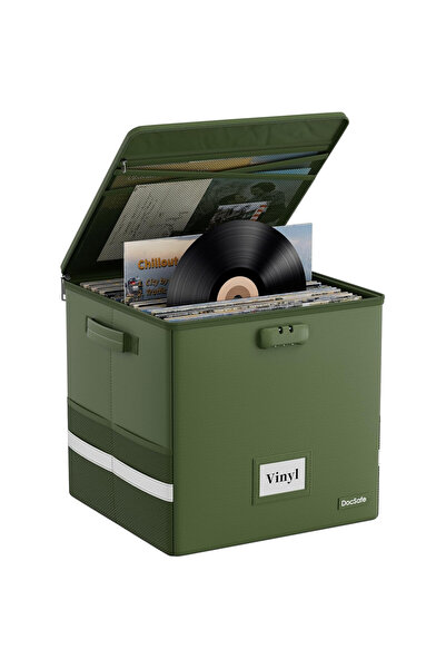 DocSafe Cutie de depozitare ignifugă pentru discuri de vinil, capacitate de p...