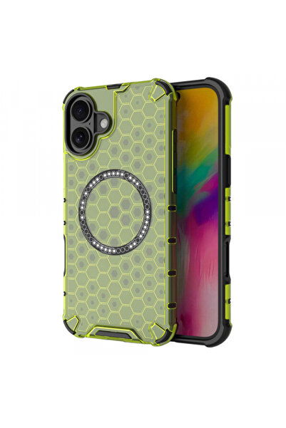 Apple Husa MagSafe pentru iPhone 16, Techsuit, HoneyComb Shield, Verde
