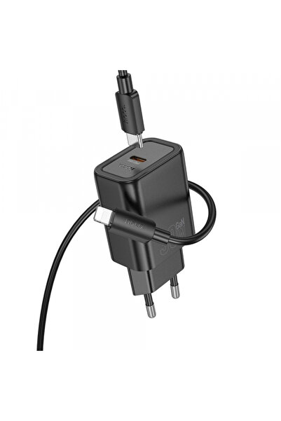 Apple Incarcator Retea Cu Cablu Lightning HOCO N62, 30W, 3A, 1 x USB-C, Negru