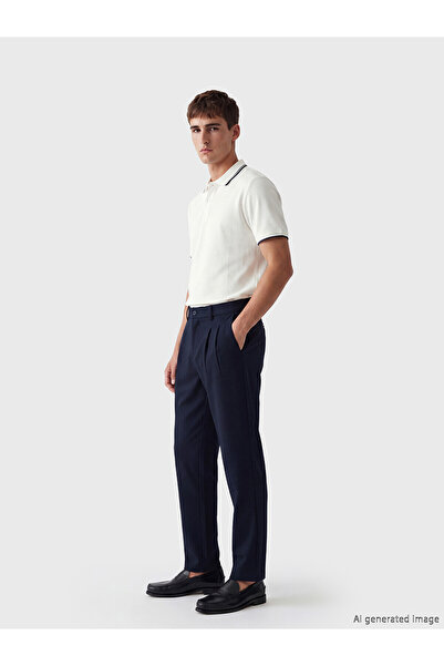 LC Waikiki Nevavm Standard Fit Men's Pleated Fabric Trousers with a Difference