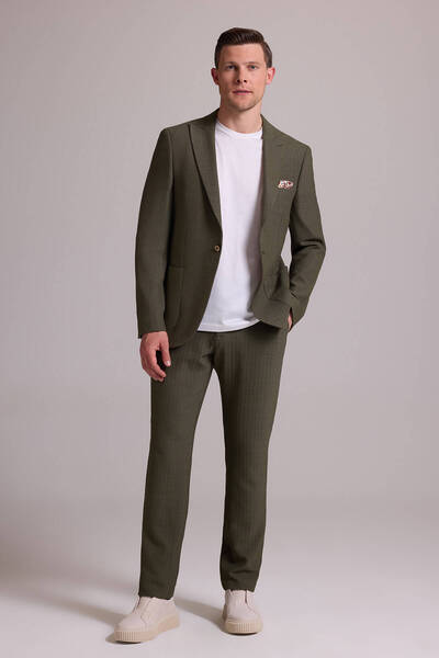 Ysf Erkek Yeşil Slim Fit Sivri Yaka Takım Elbise