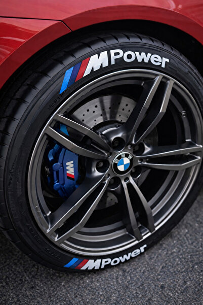 ASTUNİNG M Power Motosiklet Ve Otomobil Lastik Yazısı Kabartma Sticker Yapıştırma 8 Adet Set Astsyn020