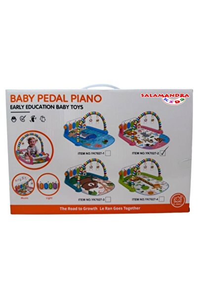Salamandra Kids Saltea de joacă și centru de activități bebeluși cu pian și jucării senzoriale, 0+ luni, roz