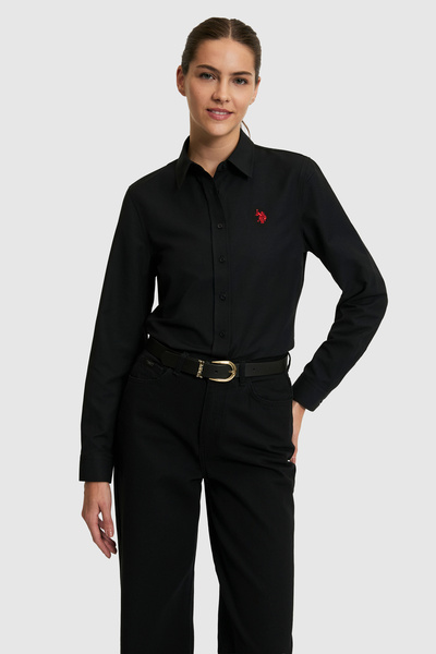 U.S. Polo Assn. Γυναικείο Μαύρο Μακρυμάνικο Βασικό Πουκάμισο 50324791-VR046