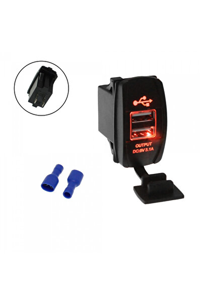 OEM Φορτιστής με 2 θύρες USB 12V/24V για αυτοκίνητο, φορτηγό, βάρκα και μοτοσ...