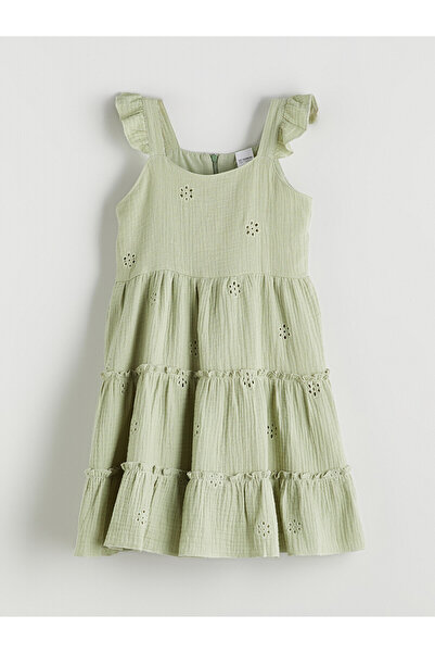 LC Waikiki Two Mt Shop Quality Flower Embroidered Girls' Dress