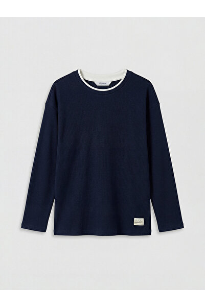 LC Waikiki Original Oval Collar Long Sleeve Boys' T-Shirt