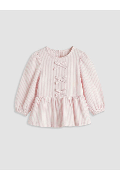 LC Waikiki Nevavm Bow Detailed Baby Girl Peplum Blouse with a Difference in C...