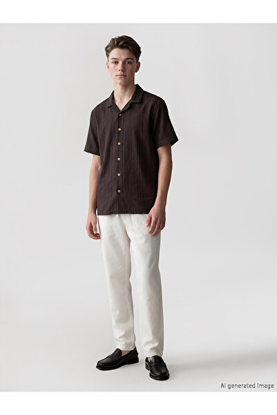 LC Waikiki Nevavm Striped Boy's Shirt with Difference