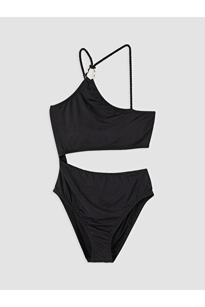 LC Waikiki Texx Store Quality Asymmetrical Collar Ring Detailed Women's Swimsuit