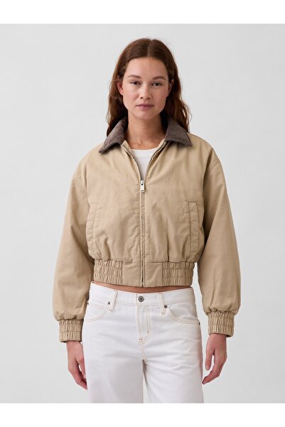 GAP Kadın Açık Kahverengi Oversized Bomber Ceket