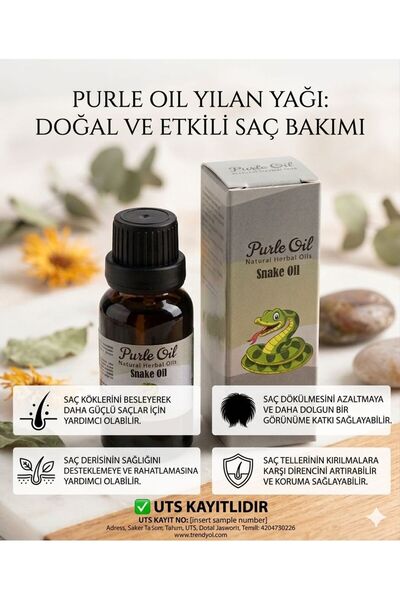 PURLEOİL زيت بورلي زيت الثعبان لتطويل الشعر والعناية به وتنشيطه