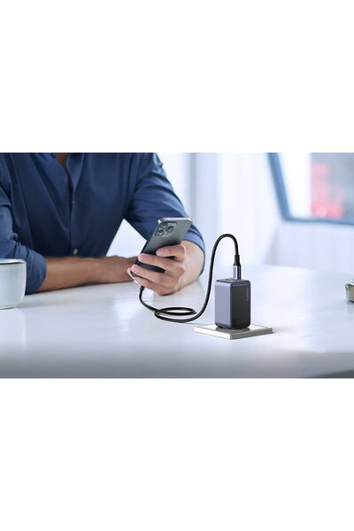 Ugreen 2x USB Tip-C, 1x Încărcător rapid USB GaN 65W Gri
