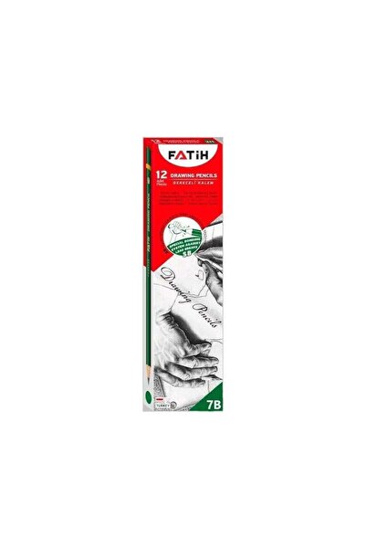 FATİH KALEM قلم رصاص فاتح 7B درجة أولى، علبة تحتوي على 12 قلمًا