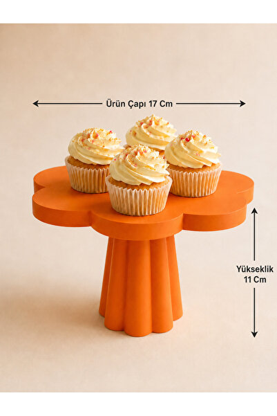 Mazaka Studio Cupcake Ayaklı Stand Sunum Standı Turuncu