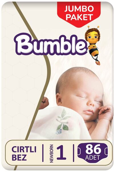 Bumble Number 1 Newborn Baby Diapers Jumbo Pack (86 Pcs) |   2-5kg