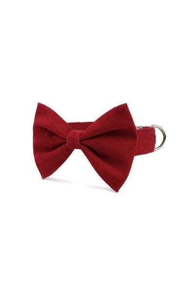 LUSİ-DOOG Velvet Red Bow Tie Dog Collar