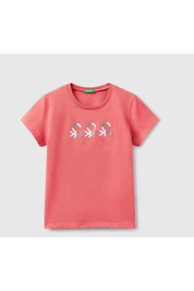 United Colors of Benetton Girl's sim mixed print t-shirt gkb0002