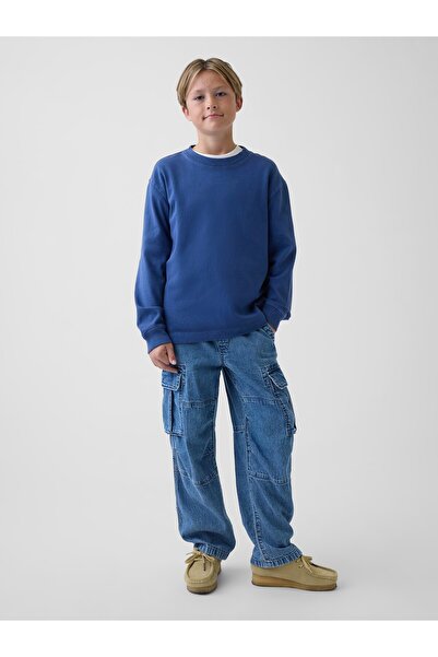 GAP Erkek Çocuk Mavi Easy Kargo Jean Pantolon