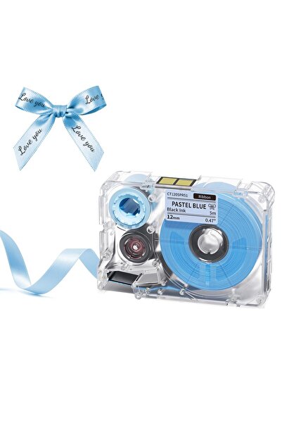 choice2 Black on Blue Phomemo A30 P15 Fabric Ribbon Cartridges 12mm X 5m Sati...