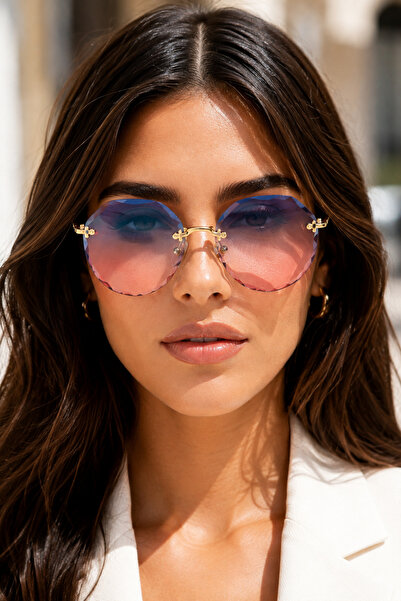gulflower nude Crystal Cut Summer Model Sunglasses
